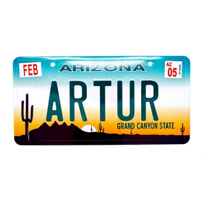Artur Tablica Rejestracyjna USA Arizona z Imieniem